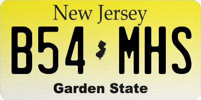 NJ license plate B54MHS