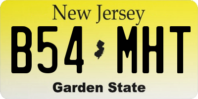 NJ license plate B54MHT