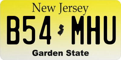NJ license plate B54MHU