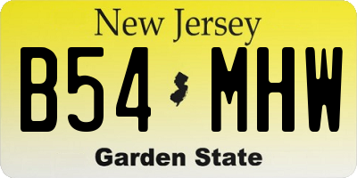 NJ license plate B54MHW