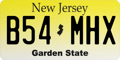 NJ license plate B54MHX