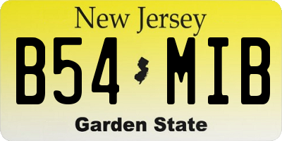 NJ license plate B54MIB