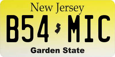 NJ license plate B54MIC