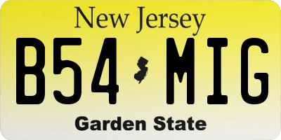 NJ license plate B54MIG