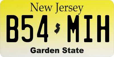 NJ license plate B54MIH