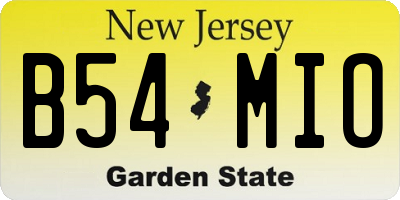 NJ license plate B54MIO