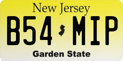 NJ license plate B54MIP