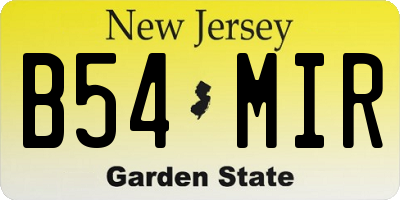 NJ license plate B54MIR