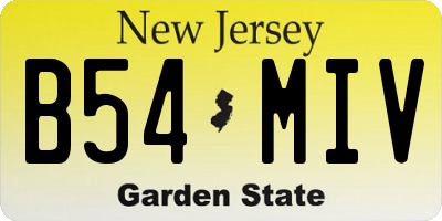 NJ license plate B54MIV