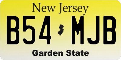NJ license plate B54MJB
