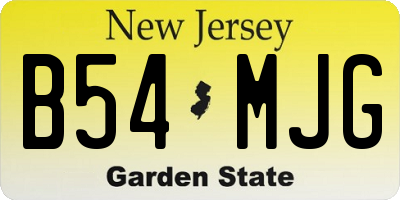 NJ license plate B54MJG