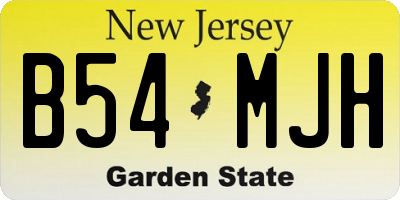NJ license plate B54MJH