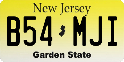 NJ license plate B54MJI