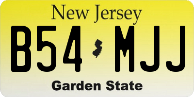 NJ license plate B54MJJ