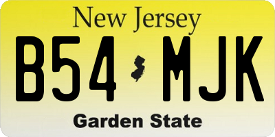 NJ license plate B54MJK