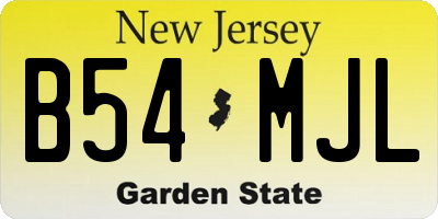 NJ license plate B54MJL