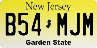 NJ license plate B54MJM
