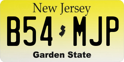 NJ license plate B54MJP