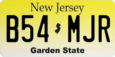 NJ license plate B54MJR