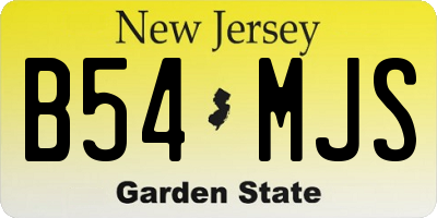 NJ license plate B54MJS