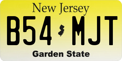 NJ license plate B54MJT
