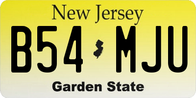 NJ license plate B54MJU