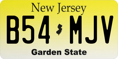 NJ license plate B54MJV
