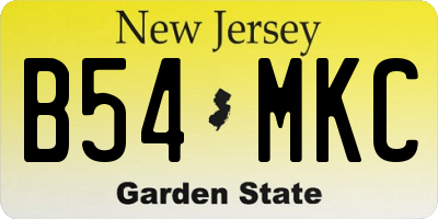 NJ license plate B54MKC