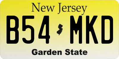 NJ license plate B54MKD