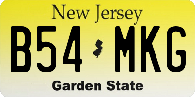 NJ license plate B54MKG
