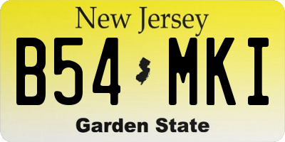 NJ license plate B54MKI