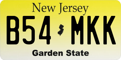 NJ license plate B54MKK