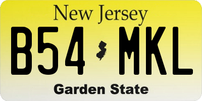 NJ license plate B54MKL