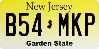 NJ license plate B54MKP