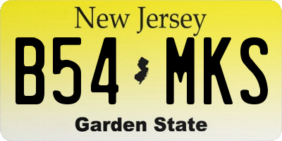 NJ license plate B54MKS
