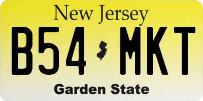 NJ license plate B54MKT