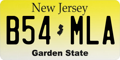 NJ license plate B54MLA