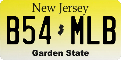 NJ license plate B54MLB