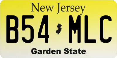 NJ license plate B54MLC
