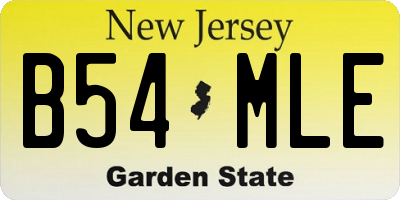 NJ license plate B54MLE