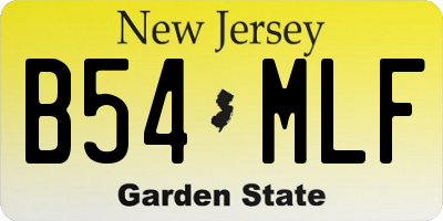 NJ license plate B54MLF