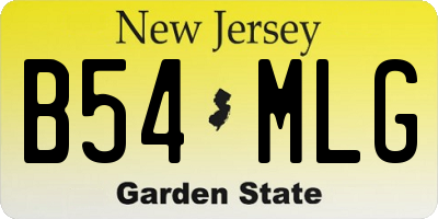 NJ license plate B54MLG
