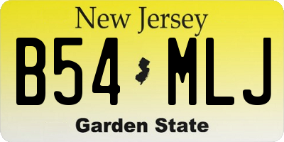 NJ license plate B54MLJ