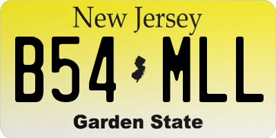 NJ license plate B54MLL