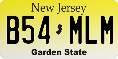 NJ license plate B54MLM