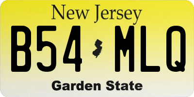 NJ license plate B54MLQ