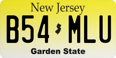 NJ license plate B54MLU
