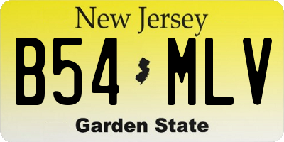 NJ license plate B54MLV