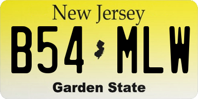 NJ license plate B54MLW