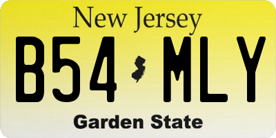NJ license plate B54MLY